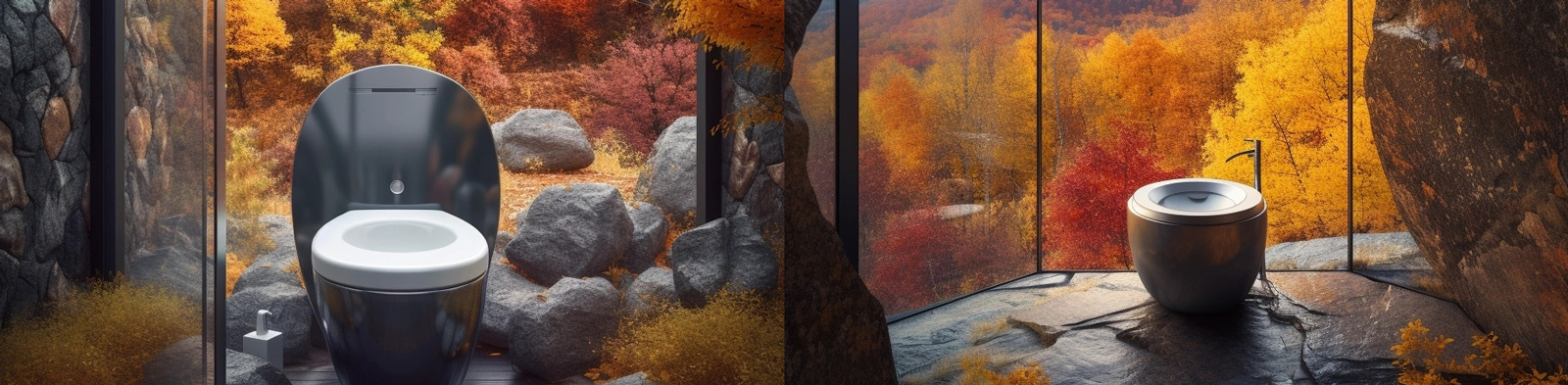 豪华景观浴室马桶Midjourney关键词