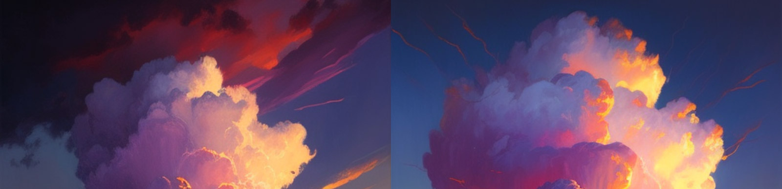 印象派日落晚霞背景Midjourney关键词