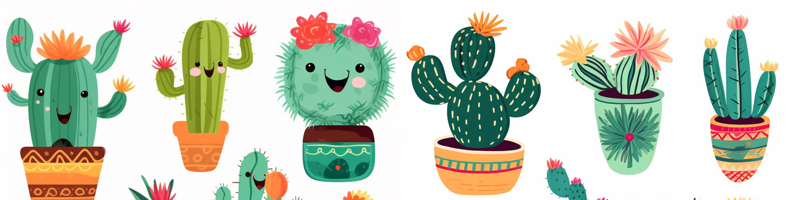 手绘仙人掌剪贴画Midjourney关键词