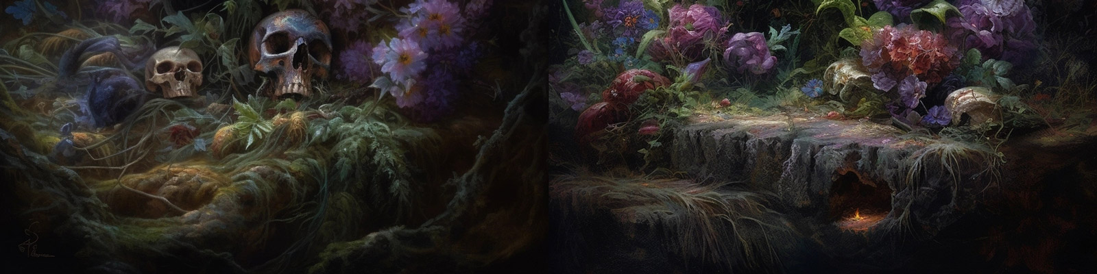 创意鲜花头颅海报Midjourney关键词