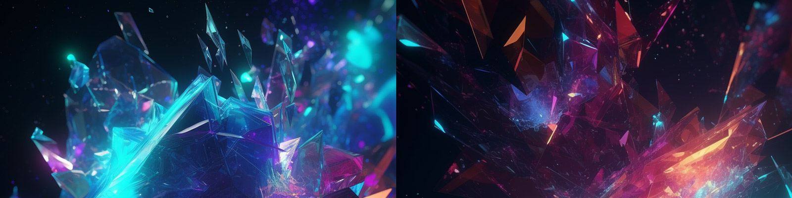 彩色霓虹灯水晶背景Midjourney关键词