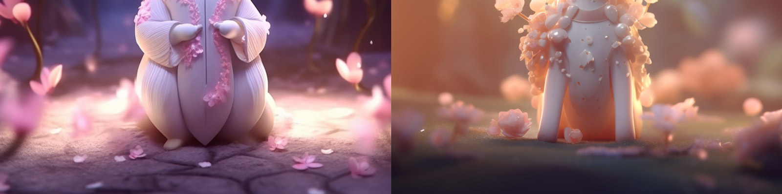 可爱卡通白鹿精灵midjourney关键词