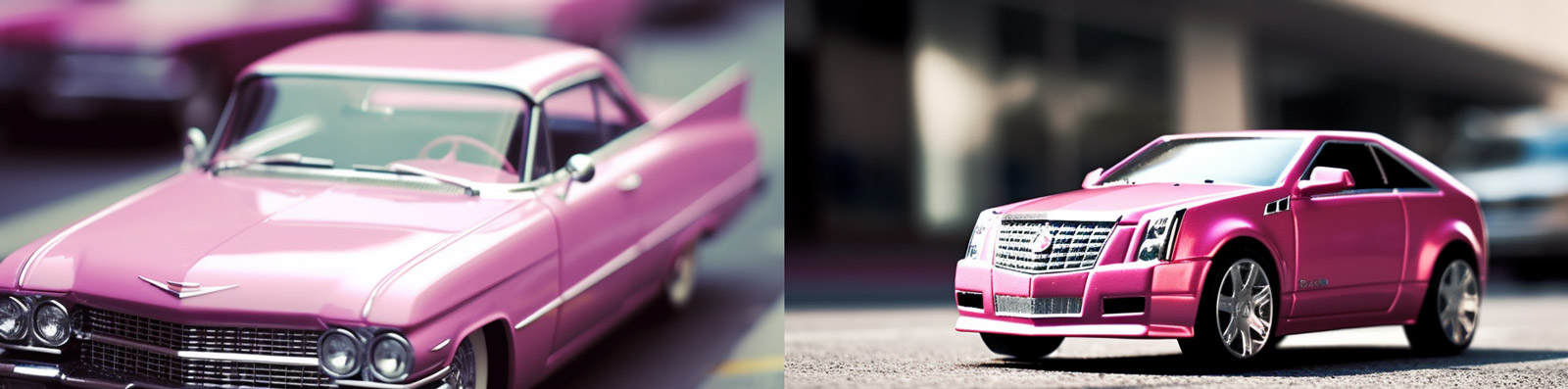 复古粉色汽车模型midjourney关键词