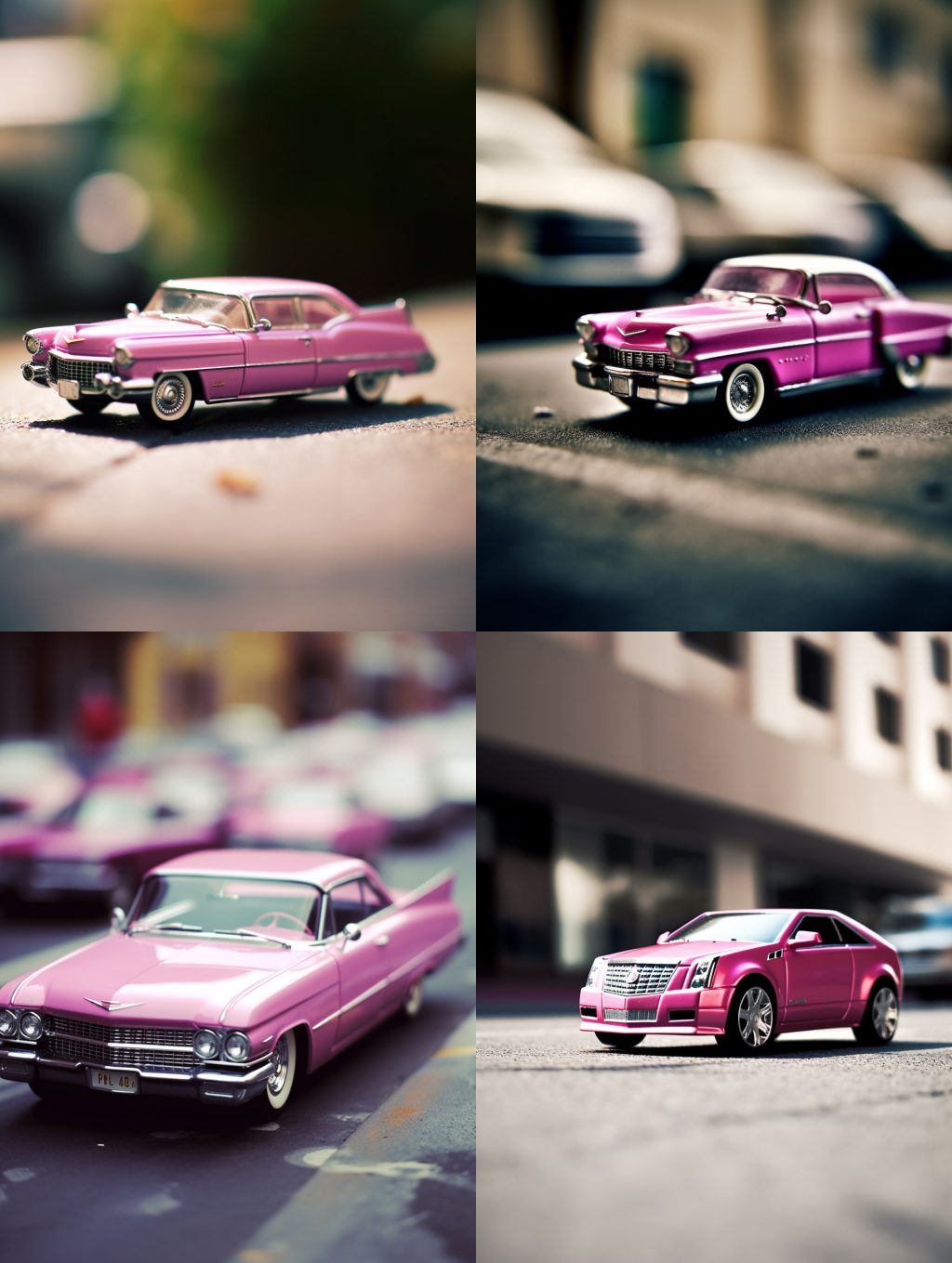 复古粉色汽车模型midjourney关键词