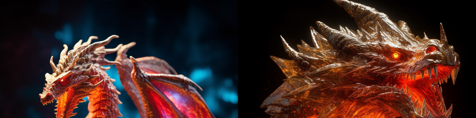 红色火龙雕塑midjourney关键词