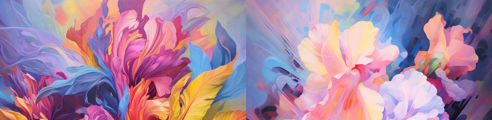 抽象艺术花卉油画Midjourney关键词