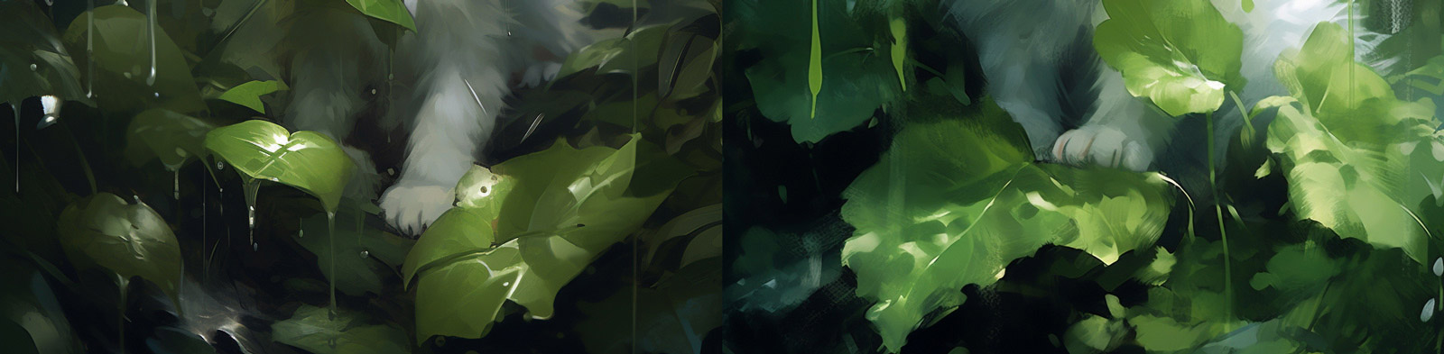 丛林中的白色猫咪Midjourney关键词