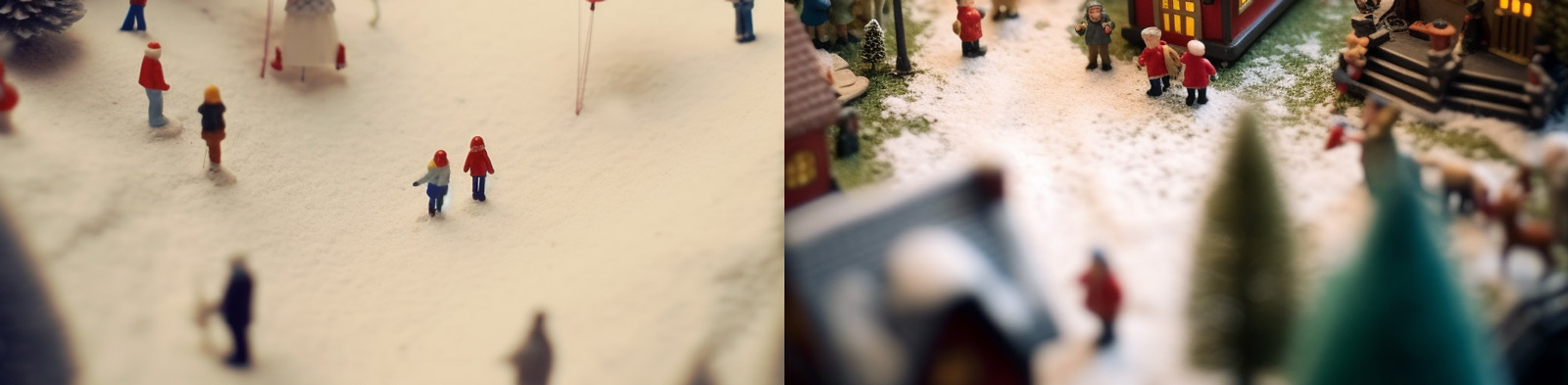 微观圣诞气氛场景模型Midjourney咒语