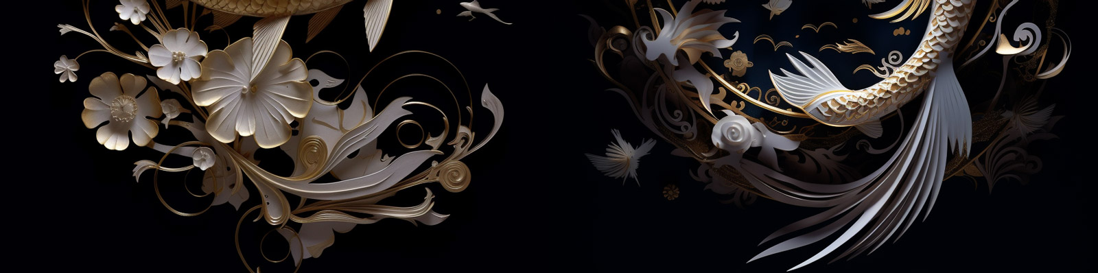 3D剪纸艺术金鱼midjourney关键词