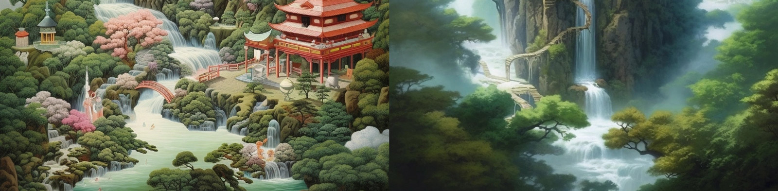 中国古风阁楼建筑Midjourney关键词