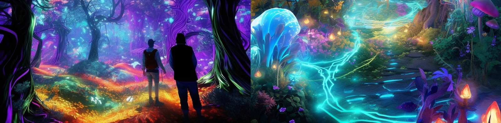 全息魔法森林场景Midjourney关键词