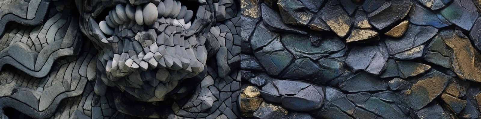 抽象石头蛇脸部特写Midjourney关键词