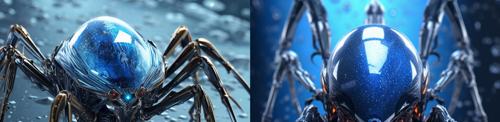 蓝色蜘蛛图像特写Midjourney关键词