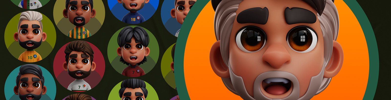 3D卡通足球人物头像Blender