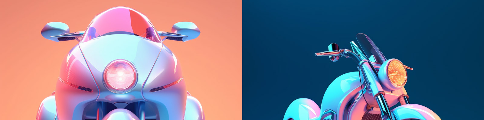3D摩托车模型展示Midjourney关键词