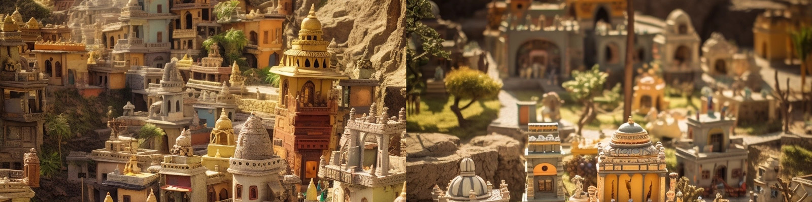 印度古镇建筑模型Midjourney关键词