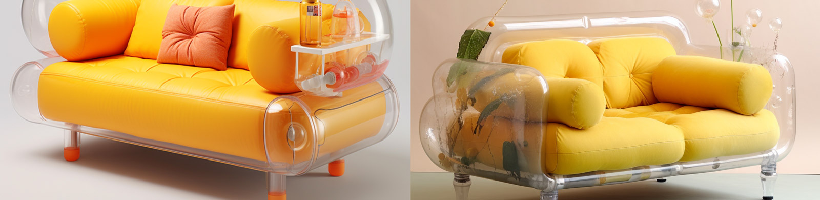 透明塑料沙发模型Midjourney关键词