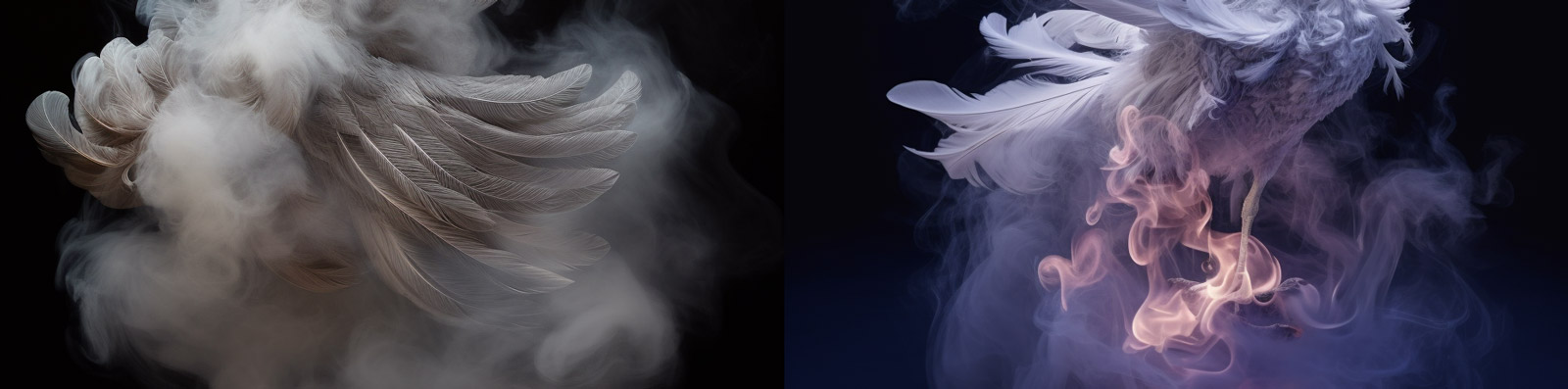 艺术烟雾鸟类摄影midjourney关键词