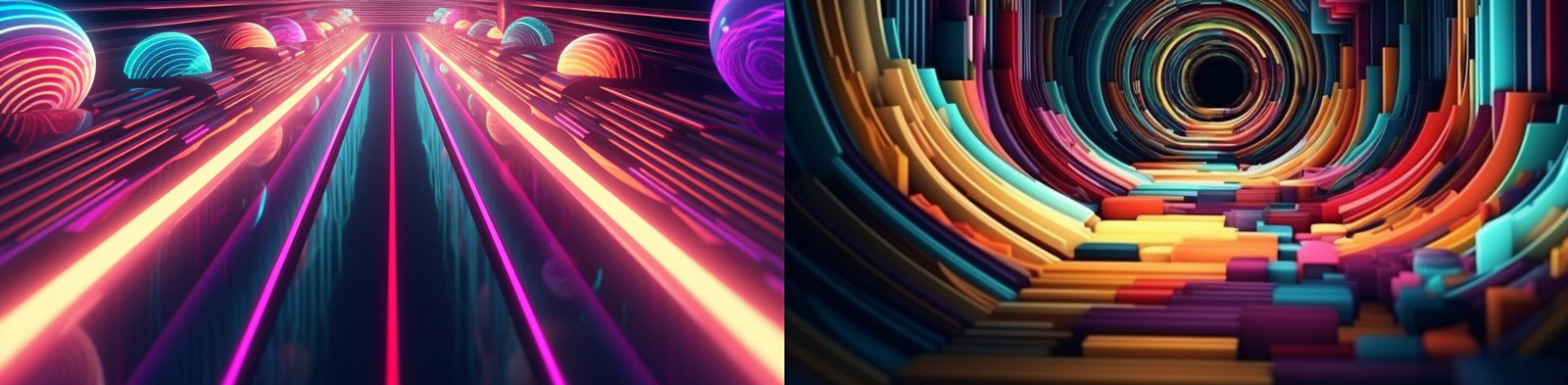 创意彩色几何空间背景Midjourney关键词