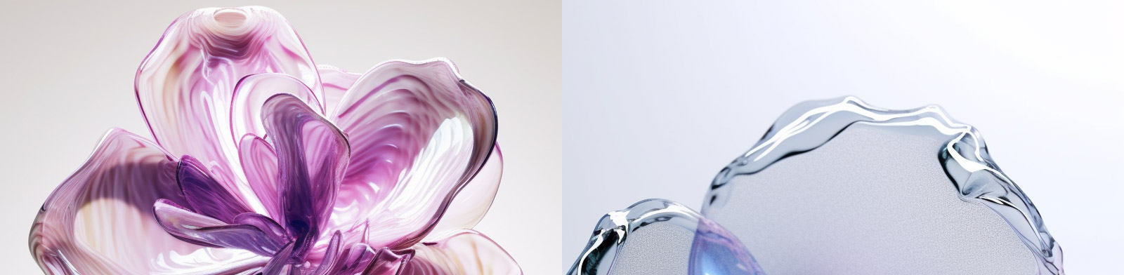 3D玻璃透明花朵Midjourney关键词