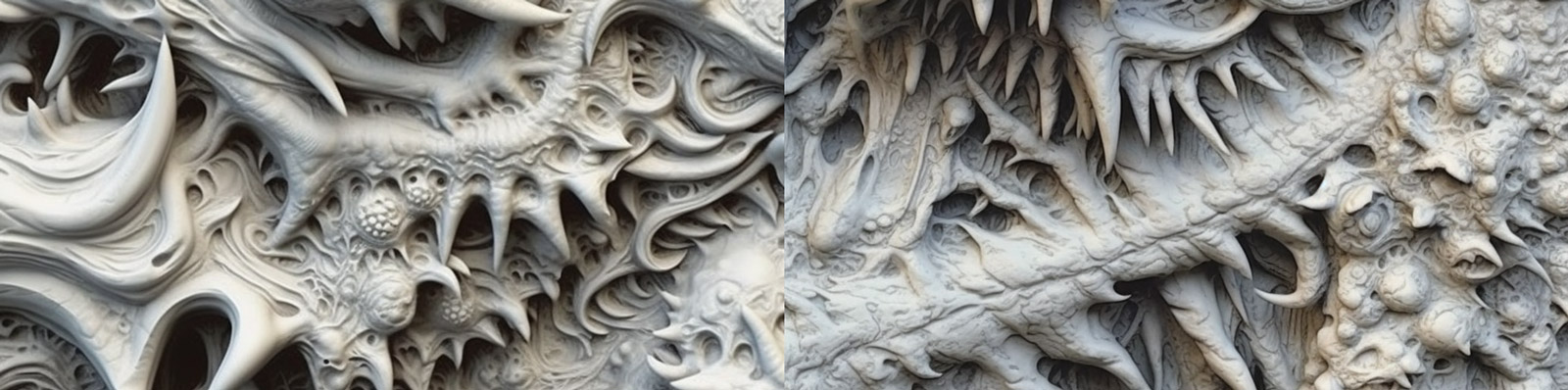 白色熔岩流雕刻图案Midjourney关键词