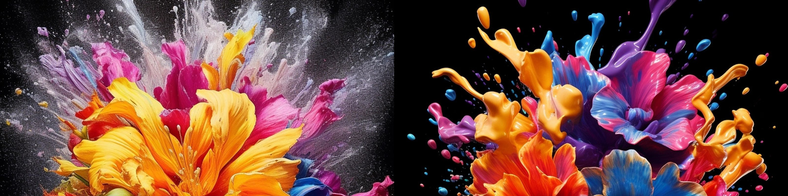 彩色油漆泼墨艺术Midjourney关键词