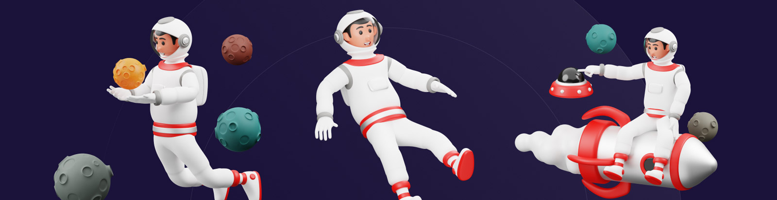 3D宇航员人物模型Blender