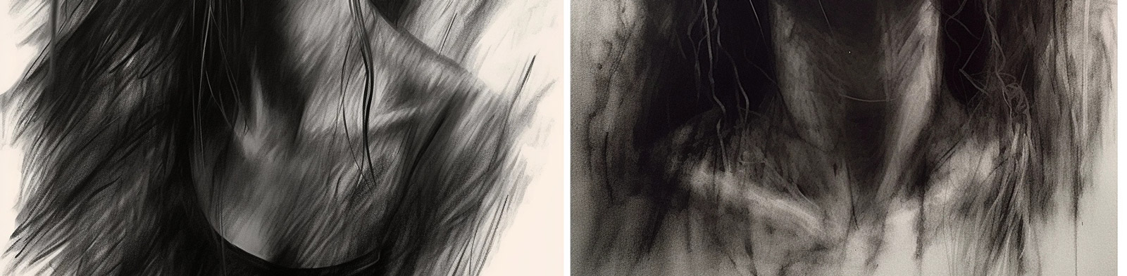 手绘女子尖叫素描画Midjourney关键词