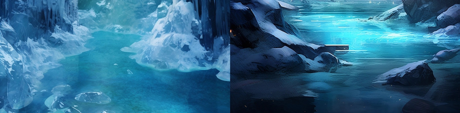 冰川冰雪世界峡谷Midjourney关键词
