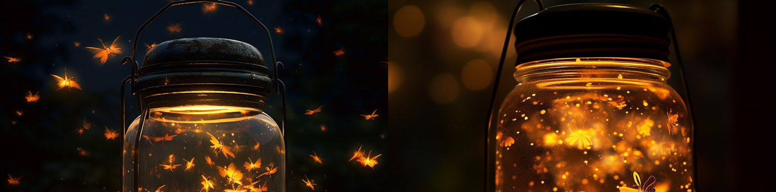 玻璃瓶里的萤火虫Midjourney关键词