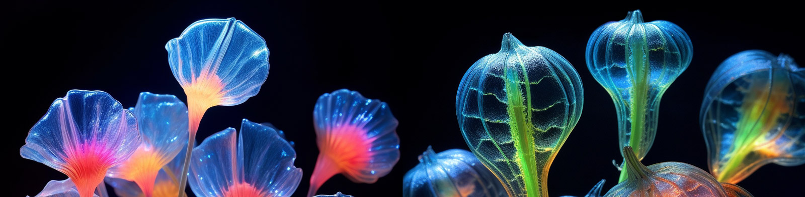 半透明彩色鲜花模型Midjourney咒语