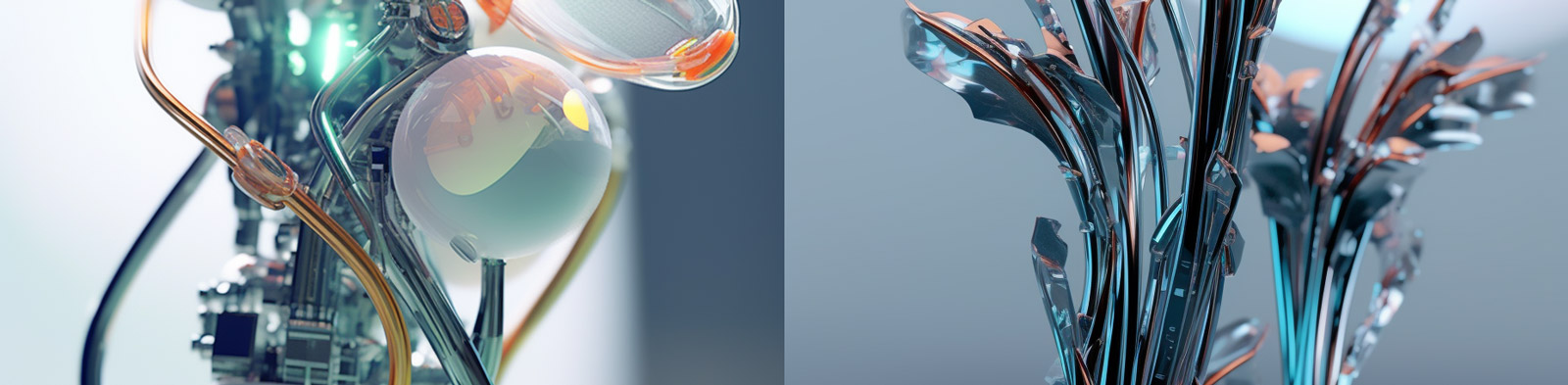 科幻水晶数字鲜花Midjourney关键词