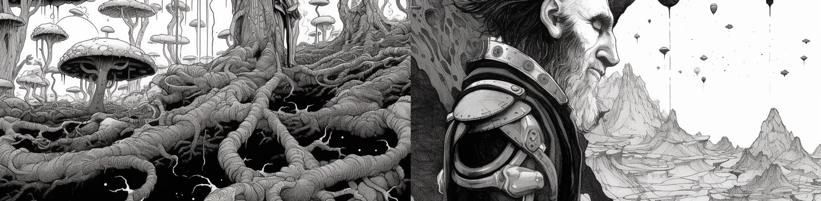 黑白艺术人物建筑素描Midjourney关键词