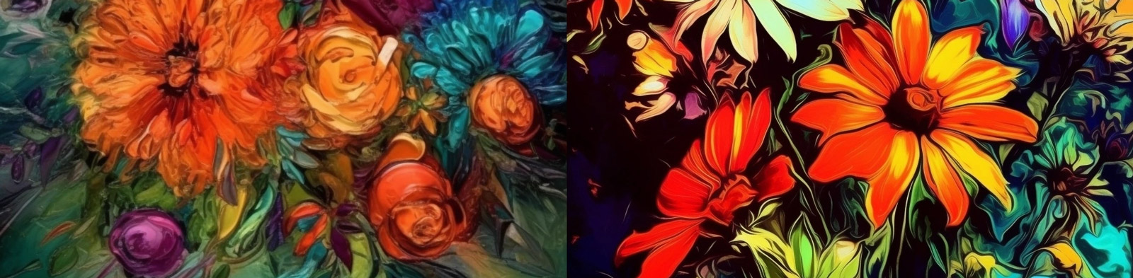 油画风格鲜花midjourney关键词