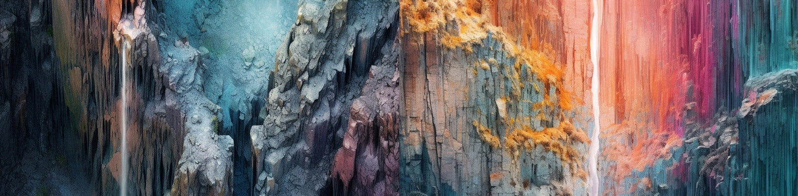 彩色电气石峡谷Midjourney关键词