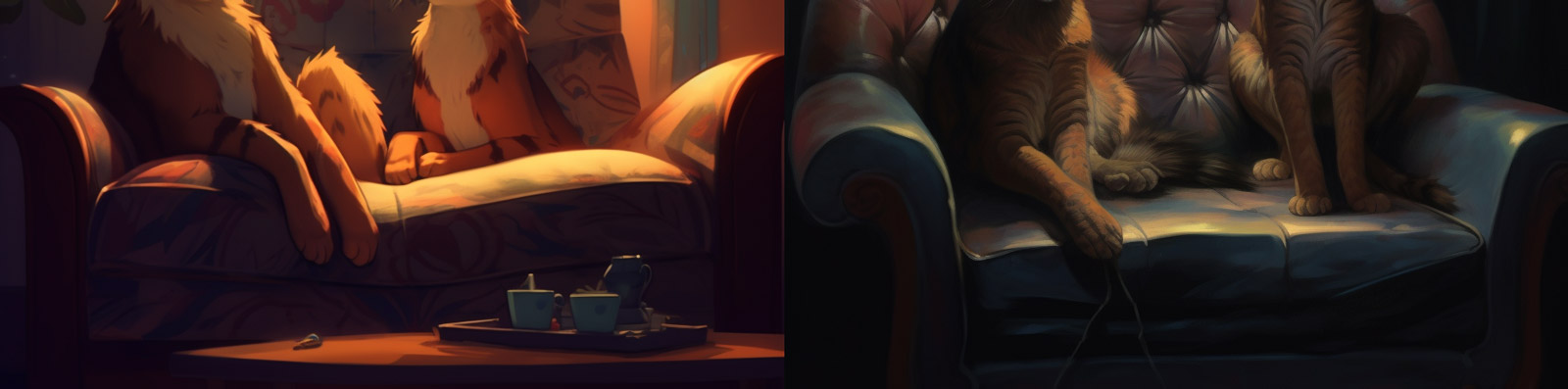 沙发上的猫咪特写Midjourney关键词