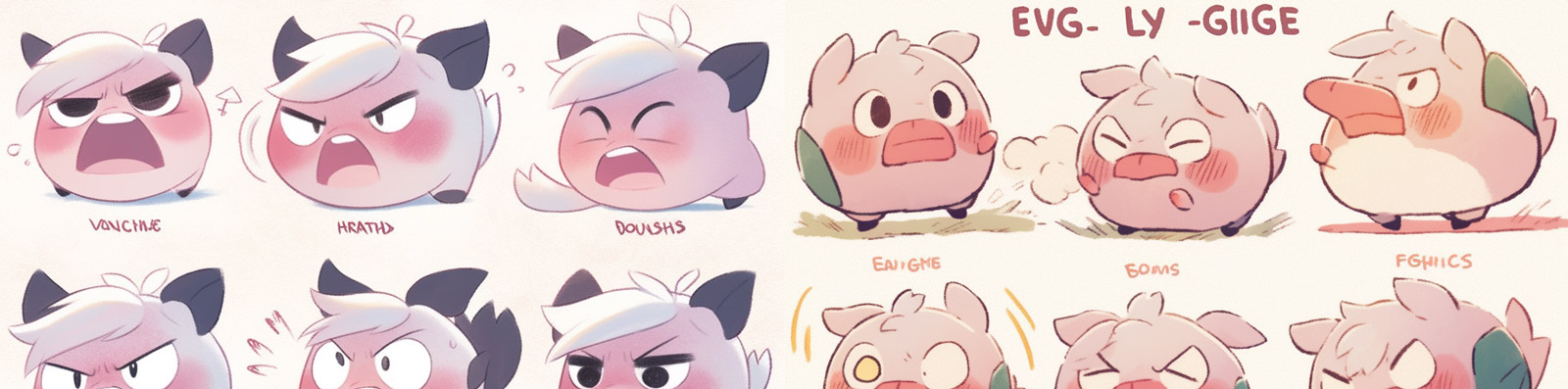 可爱卡通小猪表情头像midjourney关键词