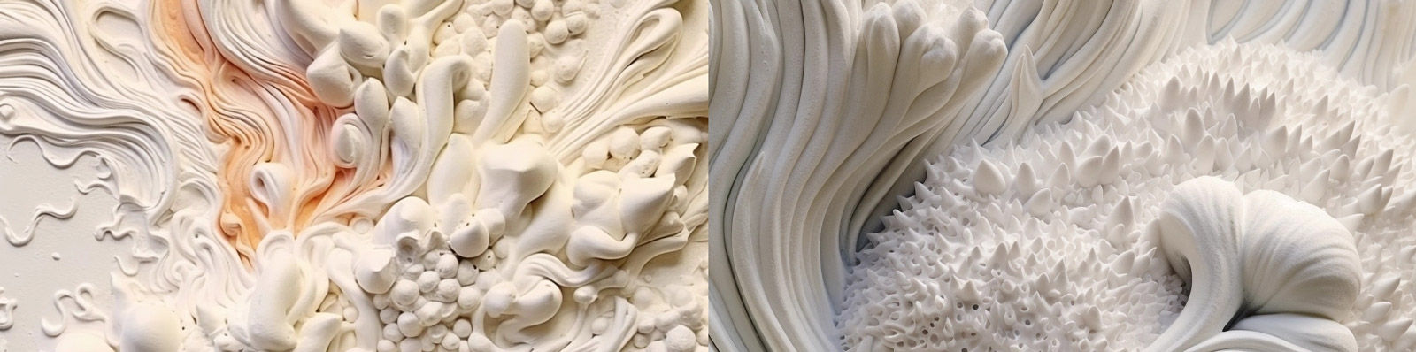 白色熔岩流雕刻图案Midjourney咒语