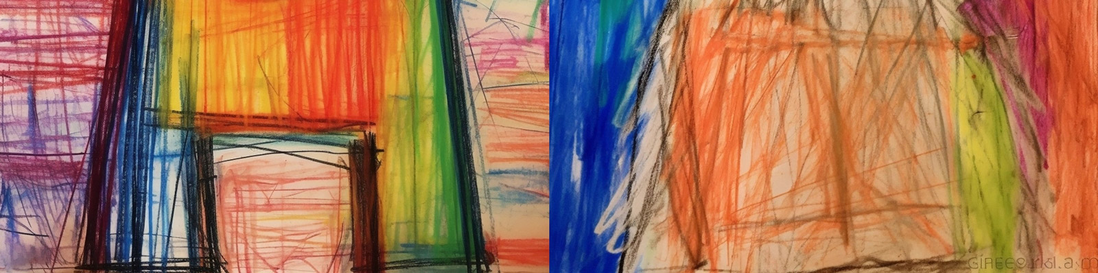 儿童狗狗蜡笔涂鸦Midjourney关键词