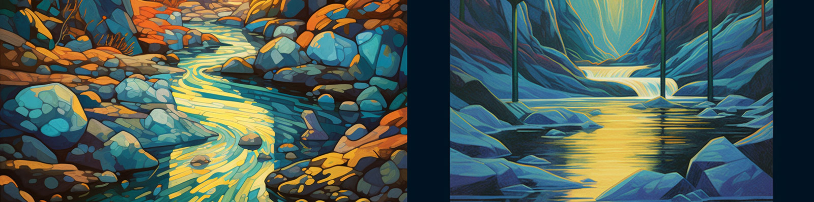 彩色自然美景插图Midjourney关键词