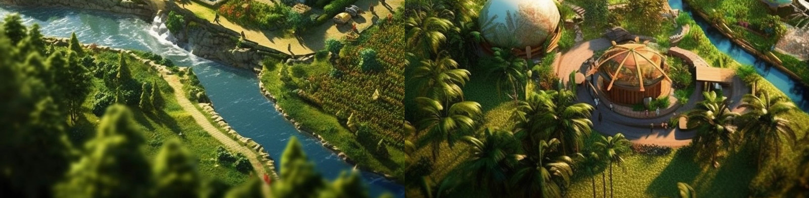 自然生态城市村庄Midjourney关键词