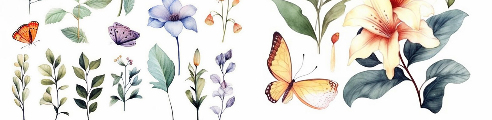 手绘鲜花植物水彩画Midjourney关键词