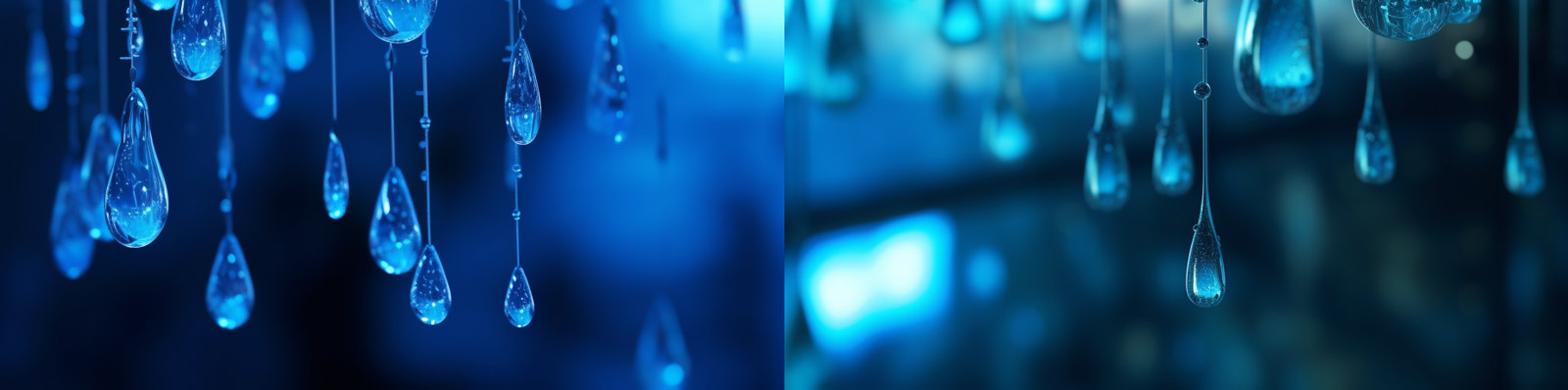 蓝色雨滴挂件背景Midjourney关键词