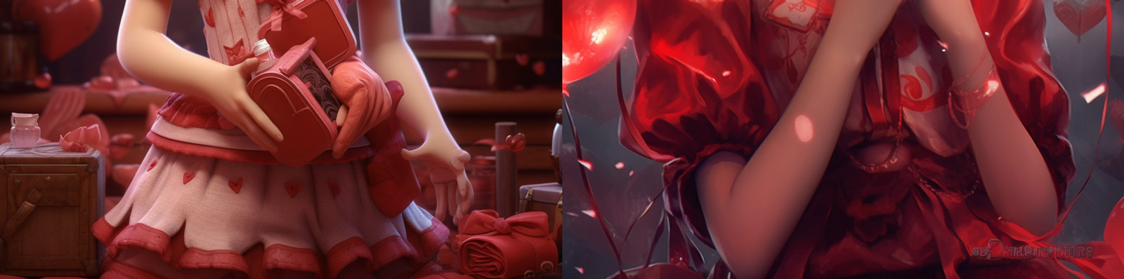 情人节动漫卡通女孩Midjourney关键词