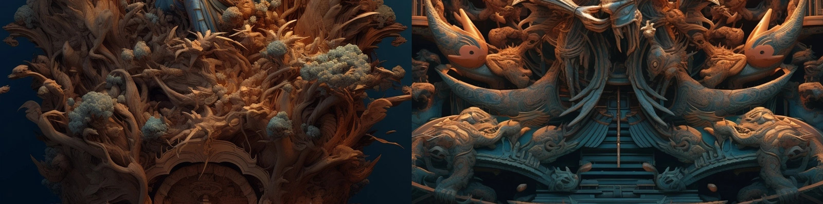 艺术神话龙形象雕塑Midjourney关键词