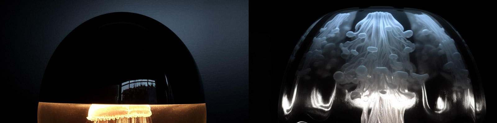 水母概念艺术床头灯midjourney关键词