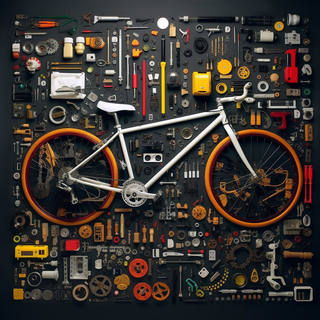 自行车零件结构Midjourney关键词