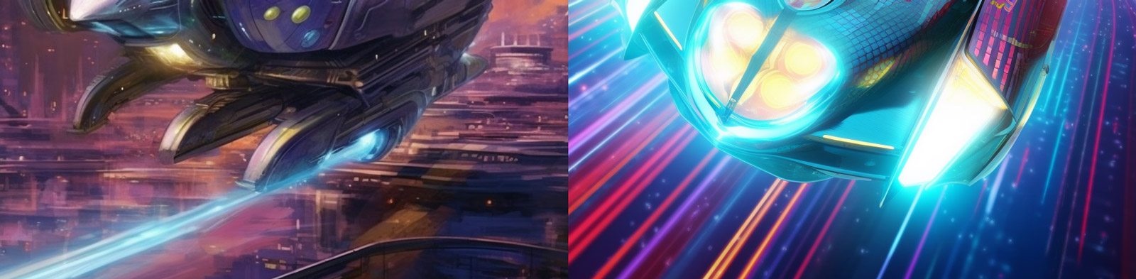 运动型宇宙飞船光效Midjourney关键词