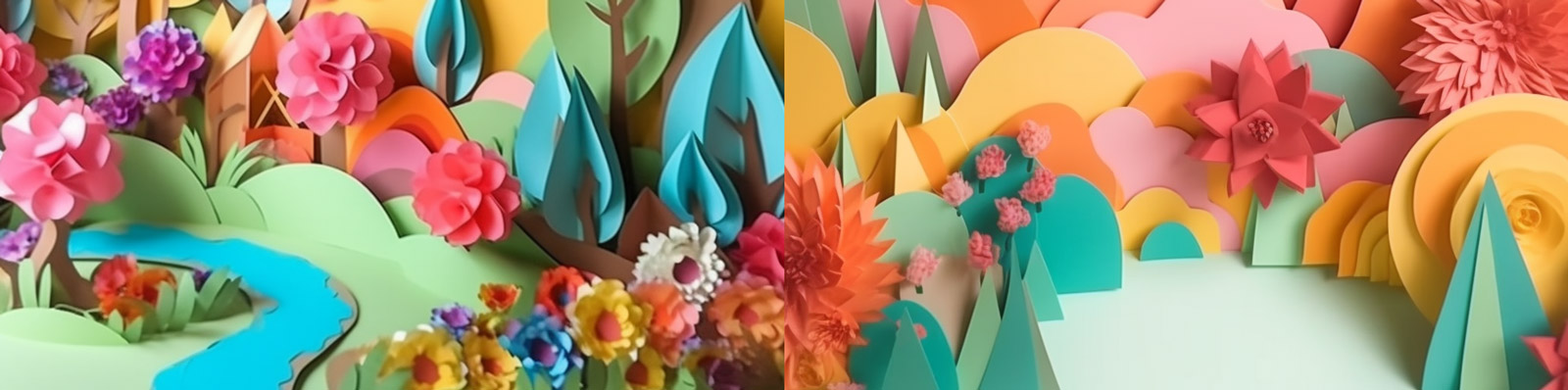 纸艺术动物自然场景Midjourney关键词