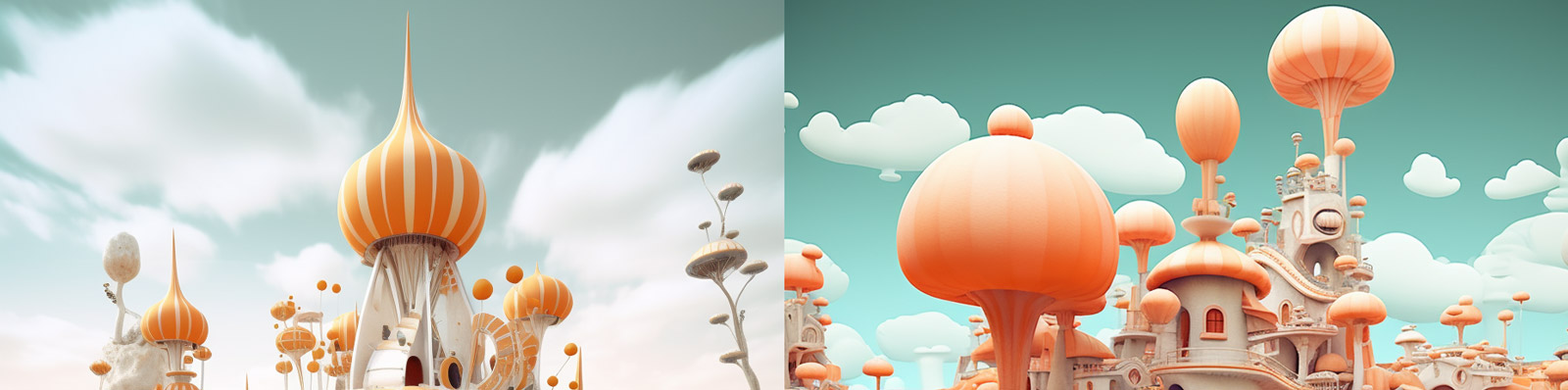 超现实梦境城堡Midjourney关键词